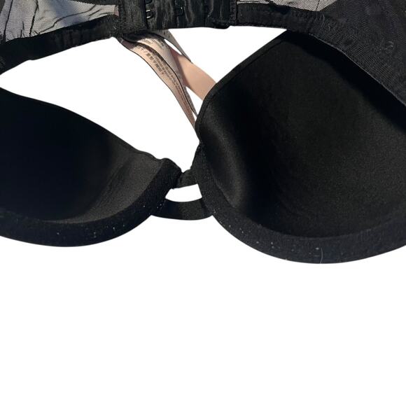 Victoria's Secret‎ Lined Demi Bra Women's 34D Black Velvet Hearts Romantic - Picture 6 of 8